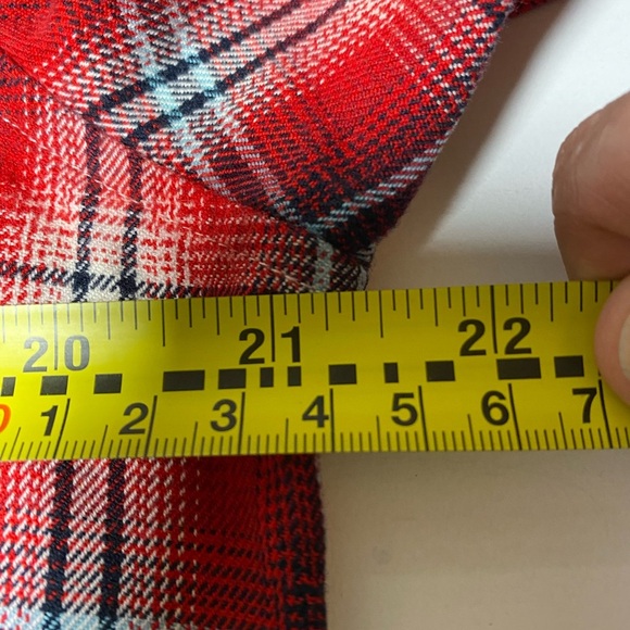 Vintage Pendleton Pearl Snap Button-Up Plaid Shirt Women's Size LARGE Red - Picture 5 of 7